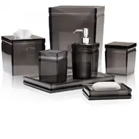 Semi grey hotel Resin bathroom accessories set soap dispenser