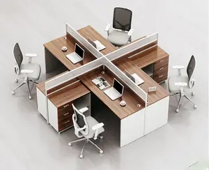 Stasiun kerja karyawan gaya Modern stasiun kerja modular kantor dengan 4 6 8 dan 10 orang meja