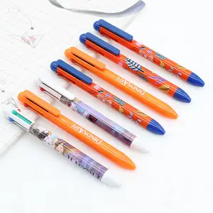 공장 직접 4 1 여러 가지 빛깔의 펜 사용자 정의 플라스틱 오렌지 볼 펜 흰색 펜