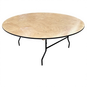 Tavolo Rotondo Pieghevole Moderno da 180 cm per Banchetti <span class=keywords><strong>in</strong></span> Hotel e Matrimoni, Arredamento <span class=keywords><strong>in</strong></span> <span class=keywords><strong>Legno</strong></span> per Ristoranti Commerciali, per 10 Persone - Product Image 1