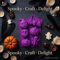 Moule à gâteau en silicone premium à 6 cavités, antiadhésif, réutilisable, résistant à la chaleur, pour four, formes variées, idéal pour Halloween, vente en gros usine