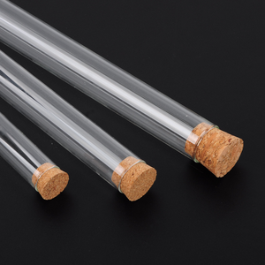 कॉर्क ढक्कन के साथ थोक उच्च गुणवत्ता वाली लैब और मेडिकल राउंड बॉटम हीट प्रतिरोधी ग्लास ट्यूब - Product Image 3