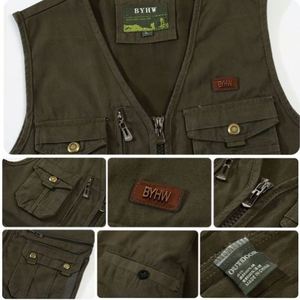 Chaleco de Alta Calidad para Hombre, 100% Algodón, con Múltiples Bolsillos, para Pesca, Escalada y Actividades al Aire Libre, con Logotipo Personalizable - Product Image 5