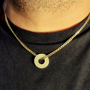 Collier personnalisé <span class=keywords><strong>avec</strong></span> gravure circulaire, initiales de la Bible, pendentif <span class=keywords><strong>avec</strong></span> nom, collier à disque gravé pour homme, accessoire élégant, imperméable, sans rouille - Product Image 5