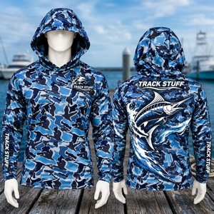Custom Logo Camo Long Sleeve Fishing Hoodie Quick Dry UPF 50 Spandex Polyester Men's Fishing <b>Shirt</b> - Product Image 5