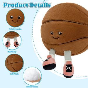 ตุ๊กตาบาสเก็ตบอลน่ารักพร้อมรองเท้าเรืองแสงในที่มืด ตุ๊กตาผ้าเนื้อนุ่ม ของขวัญสำหรับเด็ก ของขวัญสำหรับงานเลี้ยงฉลองทารก ของขวัญวันเกิด ของตกแต่งห้อง - Product Image 2