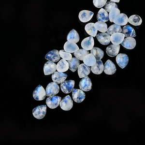 Chất Lượng Cao Tự Nhiên Cầu Vồng Moonstone 2-30Mm Lê Mặt Cắt Màu Xanh Mạnh Mẽ Loose Đá Quý - Product Image 5