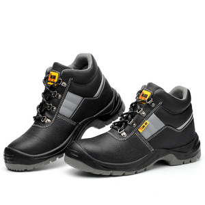 <span class=keywords><strong>Scarpe</strong></span> da Lavoro per Uomo in Vera Pelle Nera con Puntale in Acciaio Antiperforazione per Edilizia a Prezzo di Fabbrica - Product Image 3