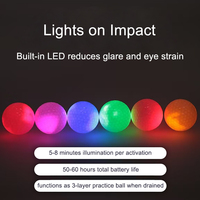 Balles de golf NQ SPORTS à LED lumineuses en Surlyn, lot de deux, emballage personnalisé pour l'entraînement nocturne