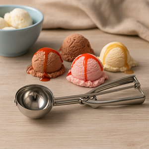 Misurino per gelato in acciaio inossidabile da 23.5cm con rilascio a grilletto cucchiaio da portata resistente per dolci da cucina ciotola da 6cm - Product Image 3