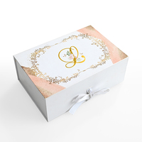 Boîte d'emballage en papier pour robe de mariée avec fermeture à ruban de grande taille personnalisée, boîte en carton magnétique à pliage plat, boîtes cadeaux avec logo