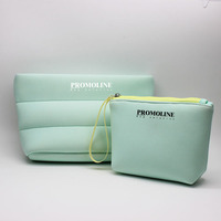 Pochette cosmétique gonflable en néoprène, pochette à bulles de plongée, étanche, portable, pochette de beauté zippée, accessoire de voyage souple pour femmes