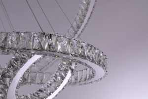 Zèle éclairage escalier en gros acier or anneaux de luxe pendentif en cristal lumière chaude pour le salon - Product Image 2