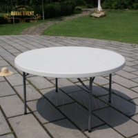 Table ronde pliante en plastique HDPE, portable, pour extérieur, pour événements, mariages, fêtes, livraison directe d'usine