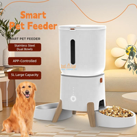 Comedero Automático Portátil para Mascotas OEM de 5L con Control por Aplicación WiFi, Grabación de Voz en Tiempo Real, Dispensador de Comida para Perros y Gatos con Temporizador