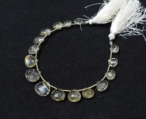 Perles briolette en quartz rutilé doré, perles briolette en quartz rutile doré, 8 mm à 13 mm, brin de 8 pouces. - Product Image 4