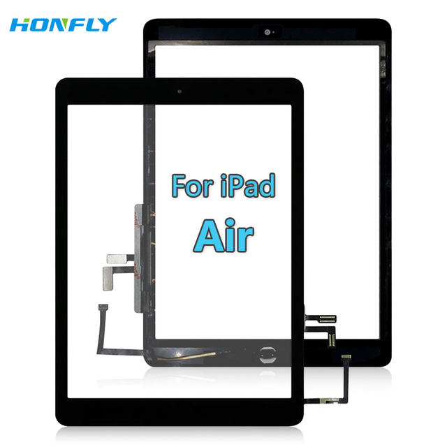 Honfly 9.7" Front Panel Touch Screen Parts Replacement for ipad Air 1 1st A1474 A1475 A1476 Oca Front Glass Panel Outer Display