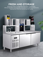 Comptoir de bar personnalisable en acier inoxydable avec réfrigérateur pour la préparation de boissons lactées – Prix usine