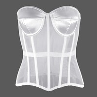 Haute qualité femmes sur buste Corset haut respirant minceur Latex Bustier Sexy mince non tissé tissage contrôle de la lumière niveau