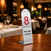 Letrero de Número de Mesa Personalizable de Acero Inoxidable con Logotipo, Soporte de Mesa para Pedidos en Fila, Número de Comida Digital, Código QR para Pedidos en Mesa