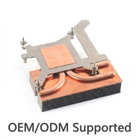 Dissipateur thermique pour CPU en cuivre pur à profil bas avec 3 caloducs pour mini PC, système embarqué, solution thermique industrielle à refroidissement passif