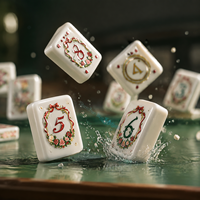Mahjong américain classique en nacre de haute qualité, 4 couches d'acrylique, 160 pièces, jeu pour 4 personnes, ensemble de tuiles pliables et écologiques