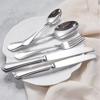 Ensemble de couverts en acier inoxydable de luxe élégant de 24 pièces couteau à dîner en argent cuillère fourchettes en gros pour les mariages