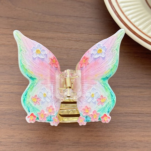 Superbe pince à cheveux en acrylique en forme de papillon coloré, grande taille, nouveau design, cadeaux de vacances pour femmes et filles - Product Image 6