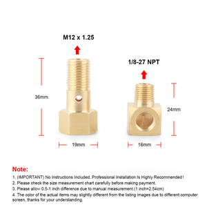 Adaptateur de boulon pour Honda série M12*1.25 à 1/8-27 NPT pour manomètre de pression de carburant pour pièces de pompe à carburant automobile - Product Image 5