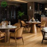 Vente en gros d'usine, tables et chaises de restaurant modernes et personnalisées, en rotin, en bois, en cuir, pour café, restaurant