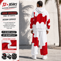 Ensembles d'hiver pour hommes, sweat-shirt à capuche uni et pantalon de survêtement, tenue en 2 pièces, coupe ample, survêtement à capuche, streetwear, hip hop, OEM ODM, logo personnalisé