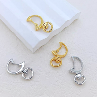 CH-LAP2215 Fermoirs mousquetons tendance plaqués argent, composants de fermoirs mousquetons en cuivre micro-pavés CZ plaqués or, crochets pour bijoux DIY