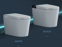 WC intelligent automatique monobloc avec siège chauffant, télécommande, compatible siphon en P/S, pour appartement compact