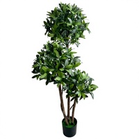 Articles décoratifs en gros : Arbres artificiels à 3 têtes, fausses plantes de laurier bonsaï pour événements, mariages, Noël, Nouvel An, Diwali