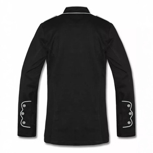 Chaqueta Gótica Militar para Hombre |   Abrigo negro <span class=keywords><strong>de</strong></span> oficina con ribetes rojos, disfraz <span class=keywords><strong>de</strong></span> cosplay - Product Image 3