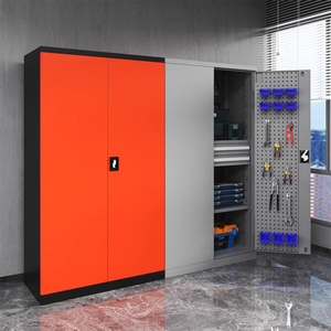 Armoire à outils en métal robuste avec 3 tiroirs et 1 étagère, armoire à outils d'atelier avec filet suspendu - Product Image 5