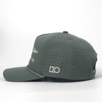 Topi Laser 5 Panel Bahan Anti Air Laris Manis dengan Logo Bordir dan Tali Putih untuk Pernikahan