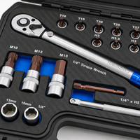 32Pcs Set Kunci Soket Torsi 1/4 Inch dengan Gagang Ratchet, Hex, Torx, Phillips, Extension Bar, Peralatan Perbaikan Otomotif