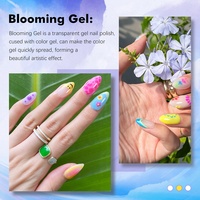 FZANEST Gel à Effet Fleur Transparent pour Ongles, Gel de Marbre à Effet Éclatant, Gel Liquide DIY pour Nail Art, Vernis à Ongles à Séchage Rapide