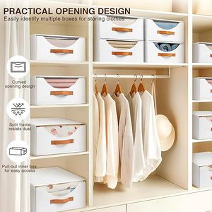 Contenedores y cajones de almacenamiento de gran tamaño Cajones de estante apilables con organizadores de armario para dormitorio Sala de estar debajo de la cama Oficina - Product Image 6
