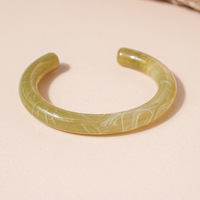 Bracelet YL en acrylique vert olive brillant, style européen et américain, personnalisé, mode, luxe léger, haut de gamme
