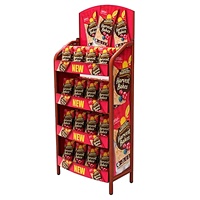 Présentoir de sol métallique personnalisé de style moderne pour magasins de détail et supermarchés, idéal pour les sacs de chips, snacks, bonbons, aliments, boissons et café