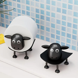 Porte-<span class=keywords><strong>papier</strong></span> <span class=keywords><strong>toilette</strong></span> amusant en résine en forme de <span class=keywords><strong>mouton</strong></span>, design détachable, couleur noire, décoration créative pour la maison - Product Image 4