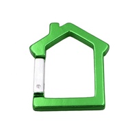 Mousqueton créatif en alliage d'aluminium en forme de maison, mini porte-clés promotionnel, crochet à ressort pour clés, sac, extérieur, cadeau