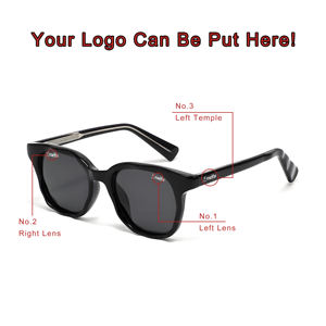 نظارات شمسية عتيقة الطراز من مادة تي آر 90، نظارات فاخرة من الأسيتات، نظارات شمسية مستقطبة للرجال بشعار وحماية من الأشعة فوق البنفسجية 400، نظارات شمسية مربعة للنساء - Product Image 2