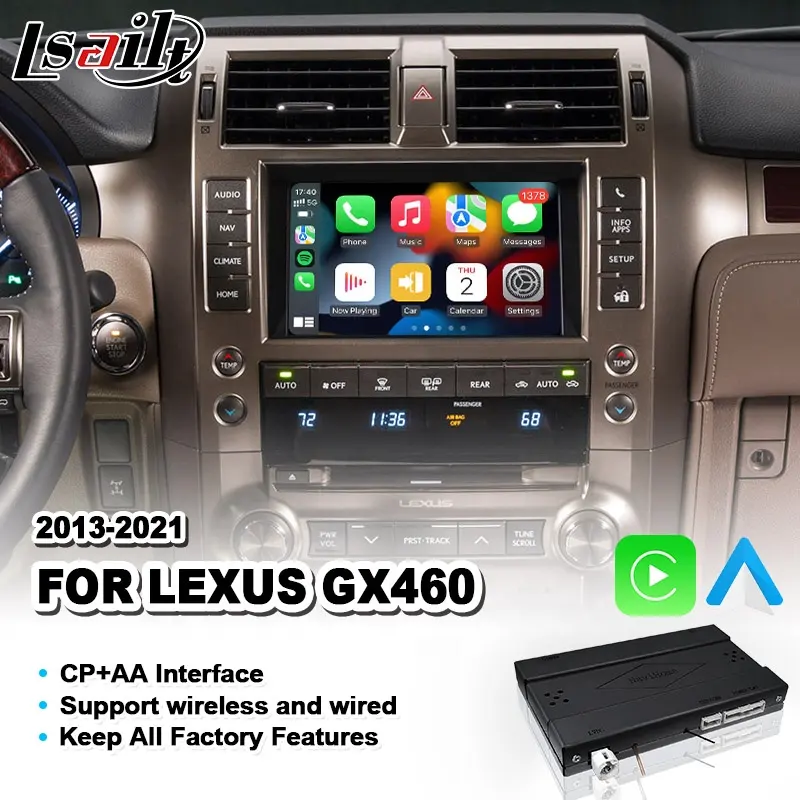 Lsailt OEM Integration Wireless CP AA interfaccia Video per Lexus GX 2013 GX460 dal 2021 al 460