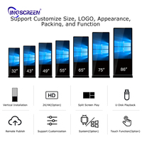 Écrans tactiles LCD Totem INGSCREEN pour intérieur et extérieur, 32, 43, 55 pouces, sur pied, kiosque, affichage publicitaire, affichage numérique