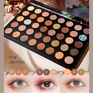 Cross-border Logo Cosmetics Mate Nacarado 15 colores Polvo impermeable Paleta de sombras de ojos Multiusos Púrpura - Product Image 5