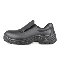Chaussures de travail imperméables et antidérapantes pour hommes, en cuir microfibre noir, chaussures de sécurité de cuisine avec bout en acier