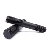 Double Thread Metric Stud Bolt with Right Hand Thread Black Finish Industrial Fastener (Strength Grades 4.8/8.8/10.9)